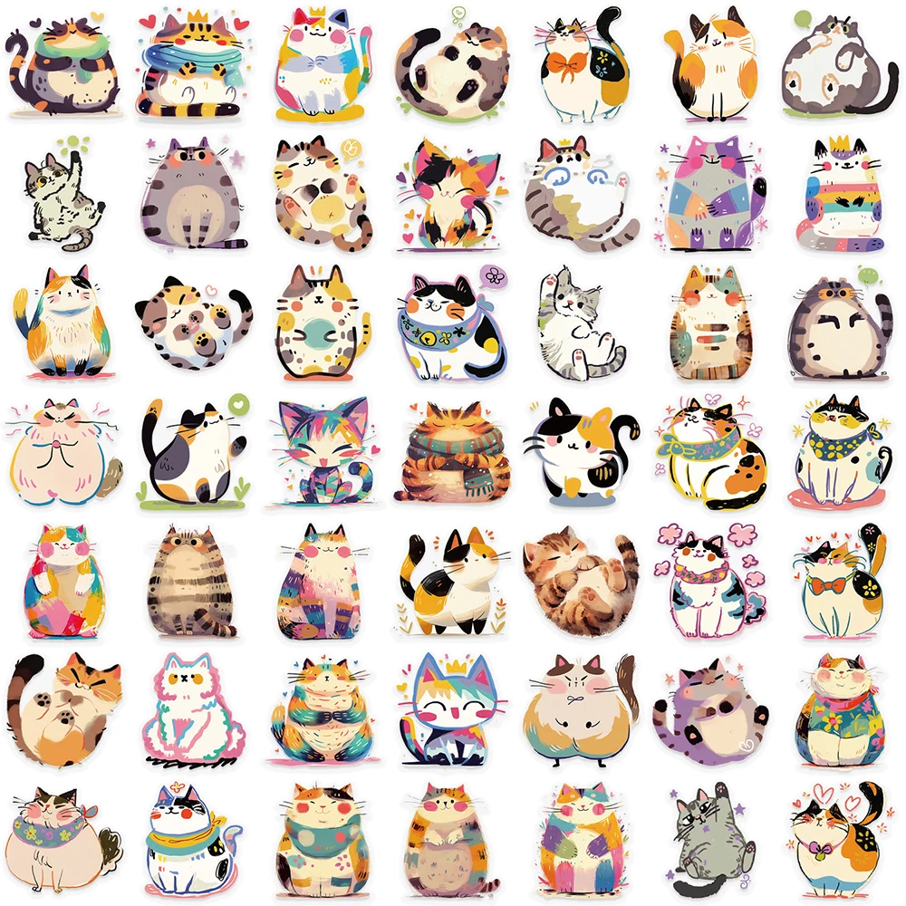 10/30/50 pezzi carino creativo colorato gatto graffiti adesivi kawaii cartone animato decalcomanie notebook fai da te chitarra bici telefono adesivo decorazione