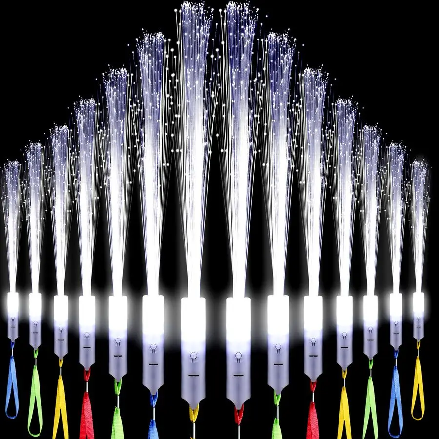 

Pcs White Fiber Optic Wands Bulk Wedding Sparklers Party Favors LED Light Glow Sticks with 3 Modes Long Flashing Glow for Birthd