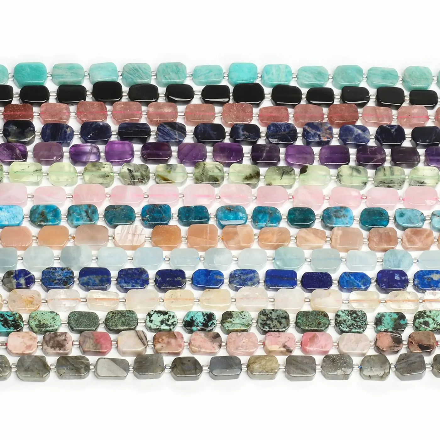 8x12mm AA Natural Amazonite Aquamarine Stone Rectangle Shape Beads For Jewelry Making DIY Bracelet Necklace Beading Accessories