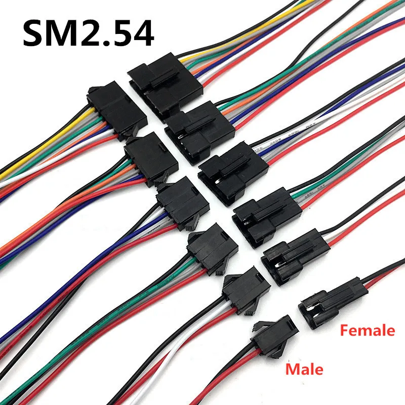 Enchufe macho hembra JST1.25mm PH 2,0mm XH 2,54mm SM2.5 JST, Conector de Cable eléctrico DIY, 5 pares