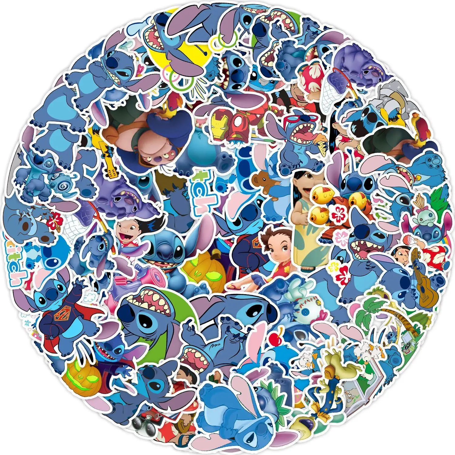 10/50/100pcs Disney Cute Cartoon Stitch Angel Stickers DIY Phone Guitar Laptop Luggage Skateboard Graffiti Decals Fun Kid Toys