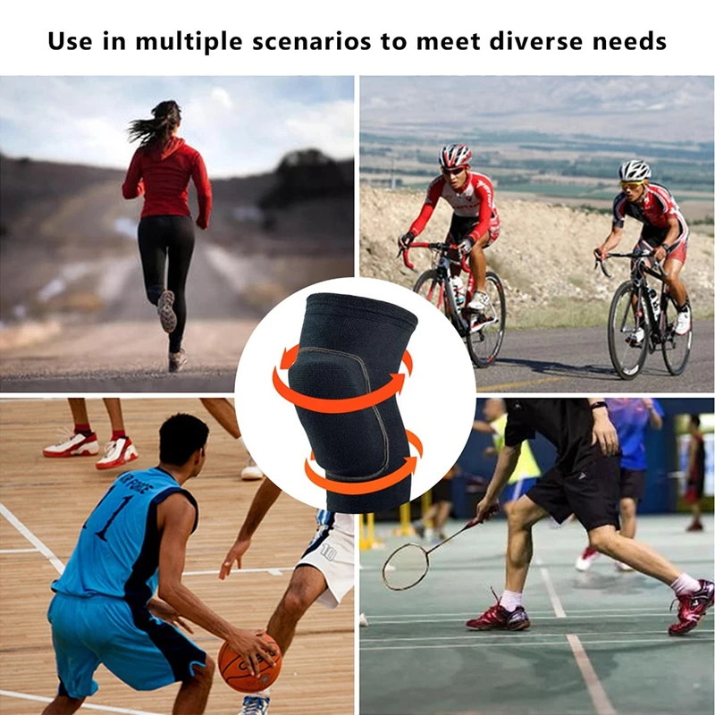 1pc Sports Compression Knee Pads Elastic Knee Protector Thickened Sponge Knee Brace Support for Dancing Workout Training