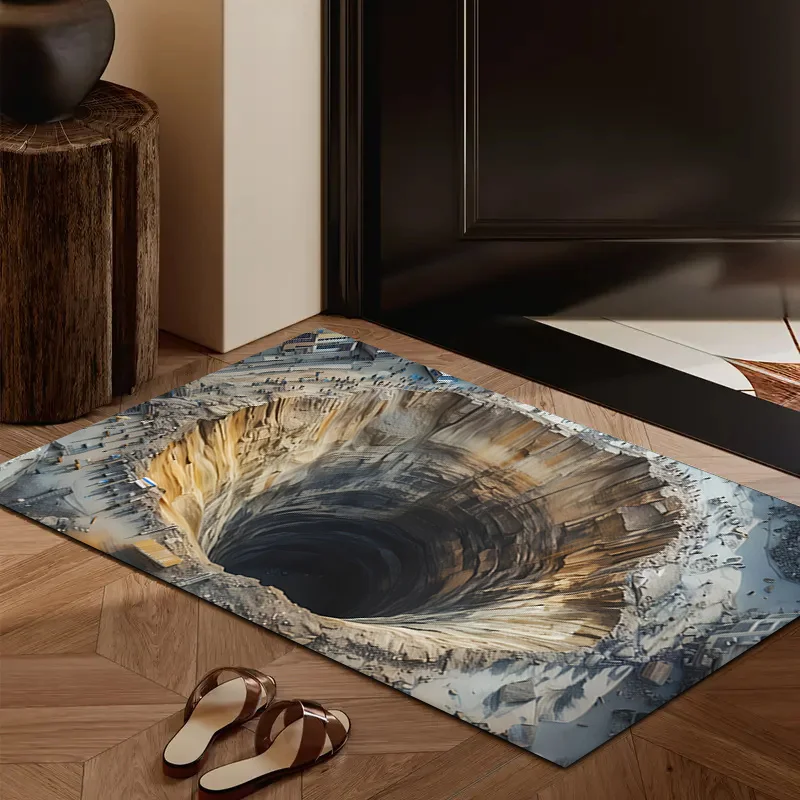 VIKAMA Whimsical 3D Abyss Doormat Comfortably Soft and Warm, Washable Entrance Hallway Doormat Living Room Sofa Rug Home Decor