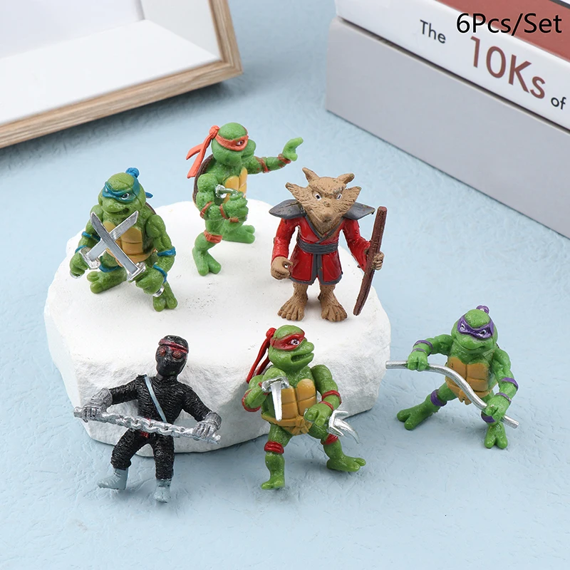 

6Pcs Anime Ninja Turtle Action Figure Teenage Mutant Ninja Turtles Raphael Donatello Doll PVC Collectible Model Toy Kid Gift