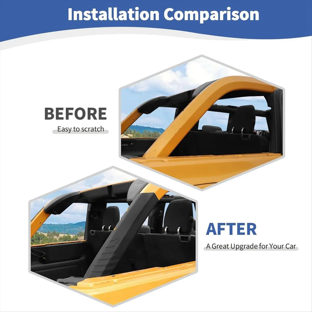 Super Sale Car Trunk Pillar Roll Bar Cover D Pillar Protector for Ford Bronco 2021-2024 4 Door Exterior Accessories