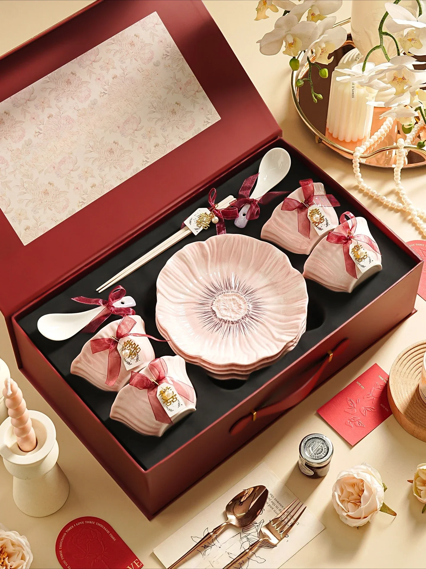 2026NEW Practical Dishes, Ceramic Dishes And Chopsticks Set, Dessert Plates, Tableware, Gift Box.