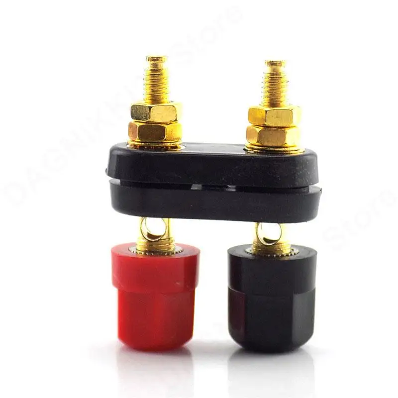 5pcs Banana Plugs Couple Terminals Plug Dual 4mm Jack Socket Binding Post Red Black Connector Amplifier Speaker DIY Connectors