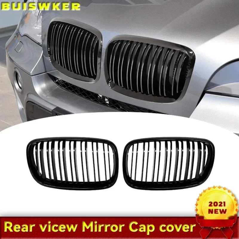 

1 Pair Front GrillesFor BMW X5/X6 E70 E71 2008-2014 Gloss Matte Black Kidney Grill Carbon Fiber Replacement Front Bumper Grilles