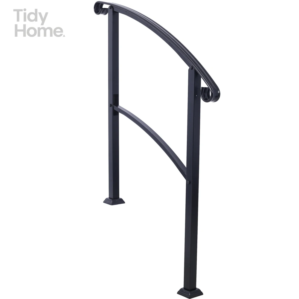 Handrails for Outdoor Steps,Fit 1or3 Steps Outdoor Stair Railing,Flexible Front Porch Hand Rail,Versatile Transitional Handrails