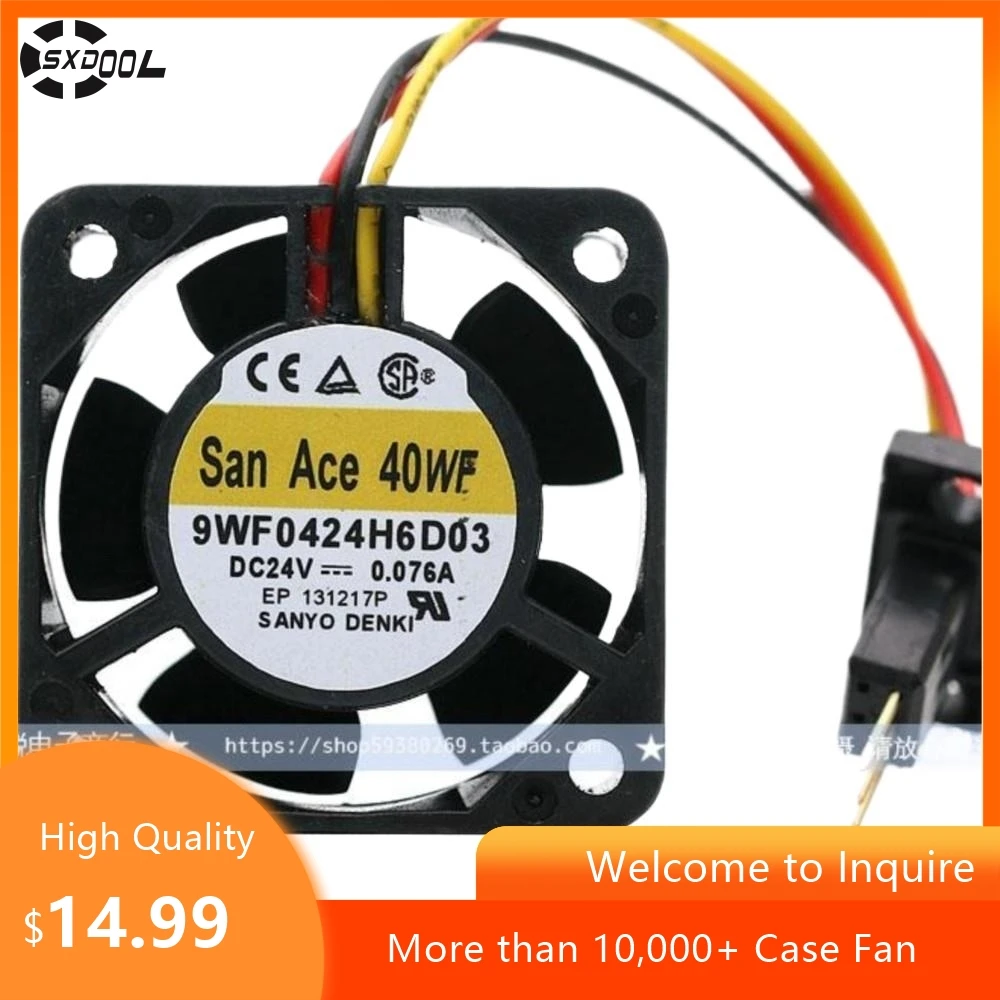 

40mm Fan For Sanyo 9WF0424H6D03 40x40x20mm 24V 0.076A Waterproof 3-Wire Gold-Plated Cooling Fan