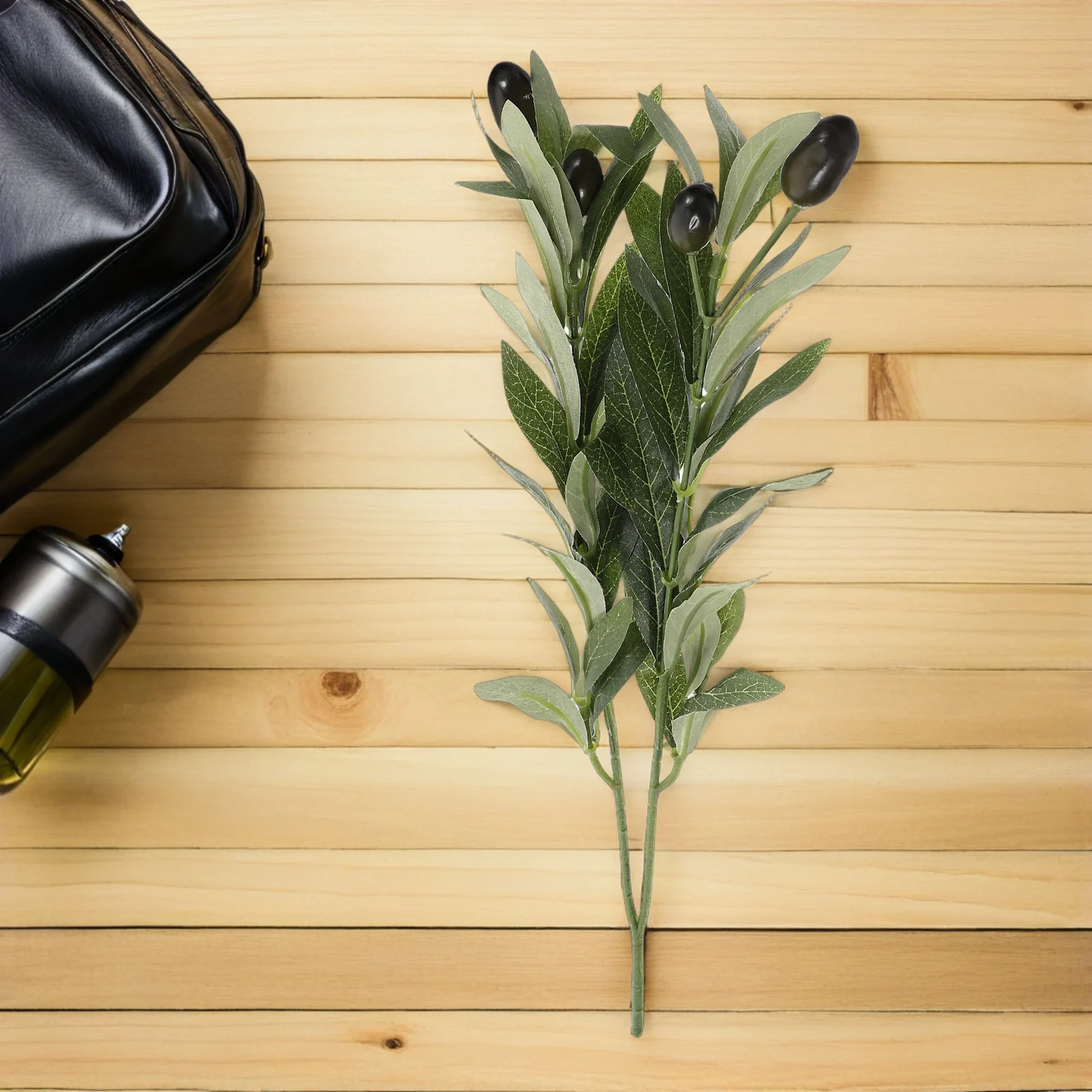 

5Pcs Artificial Olive Branches Lifelike Green Stems Faux Olive Tree Branches for Vase Wedding Table Centerpiece