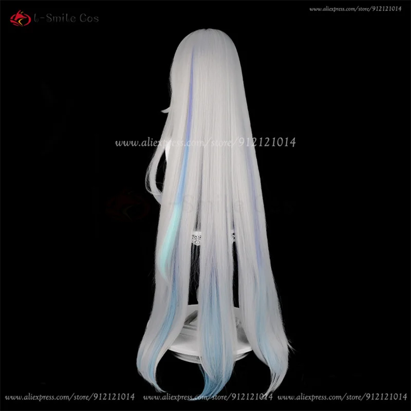 Game  Cosplay Wig Skirk Cosplay Wig 105cm Long Women Anime Wig Childe Tartaglia Master Skirk Cosplay Wig + Wig Cap