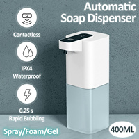 400ML Automatic Soap Dispenser USB Smart Inductive  Hand Sanitizer Dispenser IPX4 Spray Foam Gels Washing Hand Machine for Home