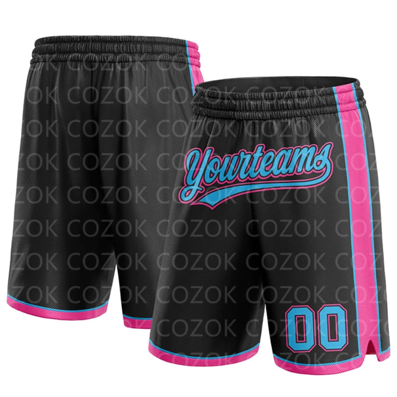 

Custom Black Authentic Basketball Shorts 3D Printed Men Shorts Your Name Mumber Quick Drying Beach Shorts