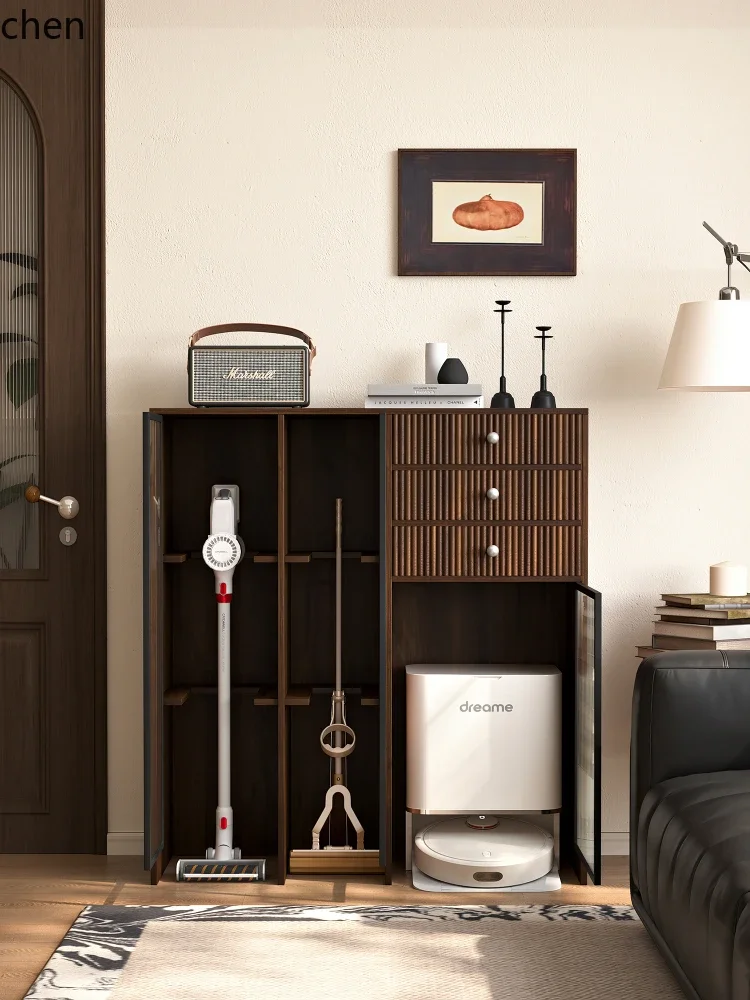 HT  sweeping robot storage cabinet Tianke washing machine vacuum cleaner storage cabinet solid wood multi-functional storage