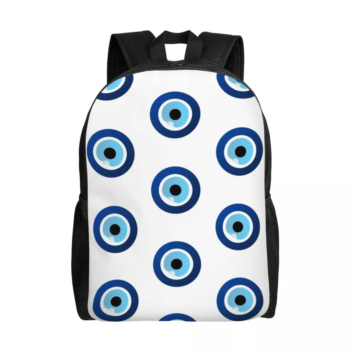 Greek Evil Eye Hamsa Laptop Backpack Women Men Casual Bookbag for College School Students Amulet Boho Charm Bags School Bag