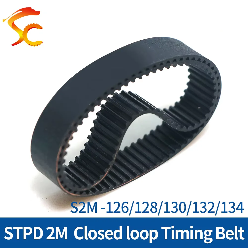 ONEFIRE S2M Timing belt Pitch length 126/128/130/132/134mm Width 3/6/9/10mm STPD 2M Rubber Synchronous belt