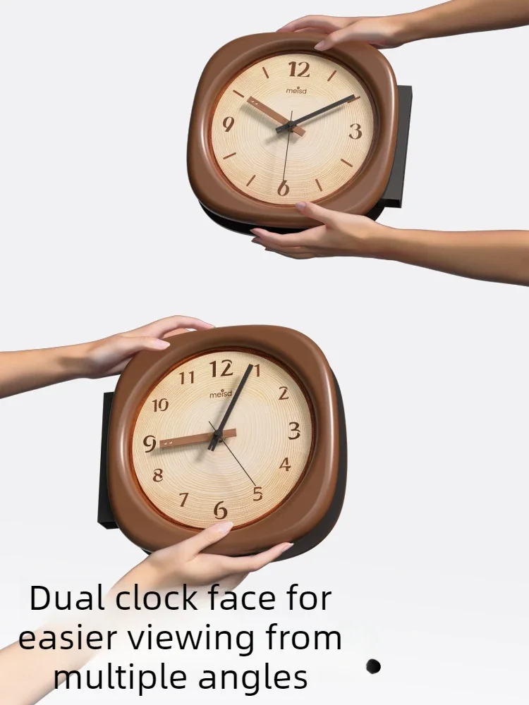Double Sided Wall Clock Corner Living Room Antique Wall Clock Luxury Vintage Antique Creative Clocks Aesthetic Design Home Decor
