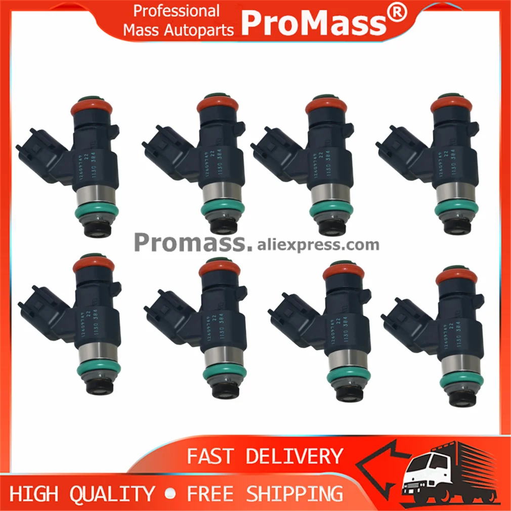 8pcs 12609749 Fuel Injector FJ1038  For CHEVROLET&CADILLAC&G*MC&HUM*MER ESCALADE / SILVERADO 1500 / YUKON / H2 6.2L V8 217-3410