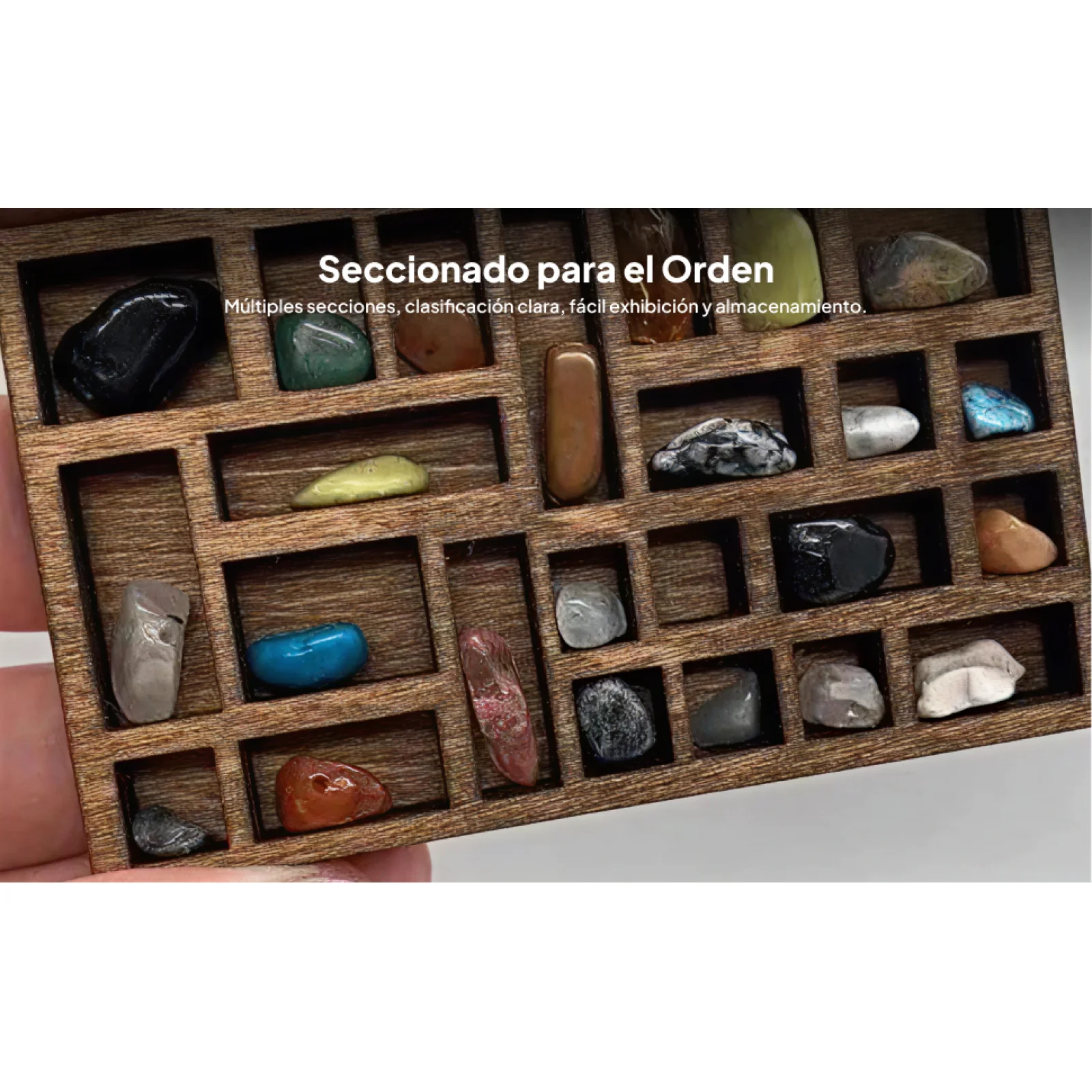 Miniature Trinket Shelf, Wooden Multi Compartments Organizer, Thick Smooth Mini