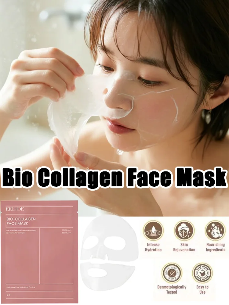 

Bio Collagen Anti-aging Face Mask Shrink Pores Hyaluronic Acid Deep Hydrating Moisturizing Whitening Lightening Facial Skin