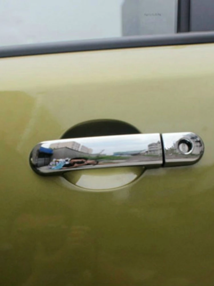 FUNDUOO Chrome Car Door Handle Cup  Bowl Cover Trim Sticker For Nissan Versa / Tiida / Latio 2007 2008 2009 2010 2011 2012