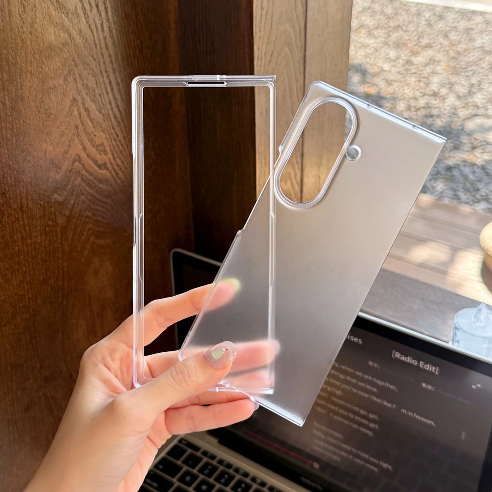Phone Case For Samsung Galaxy Z Fold 8 Ultra 7 6 5 4 3 2 Matte Transparent 2 in 1 Hard Shockproof Cover Shell