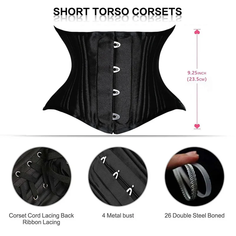 

Short Torso Corset Underbust Gothic Corset Slimming Belly Sheath Hourglass Waist Trainer Body Shapewear Women Modeling Strap