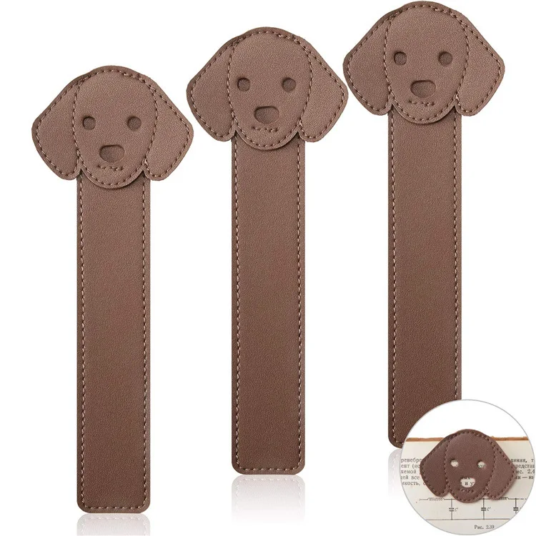 3D Stereo Cartoon Marker Animal Dog Bookmarks Cute Cat leather Material Funny Student School Stationery Children Gift Bookmark