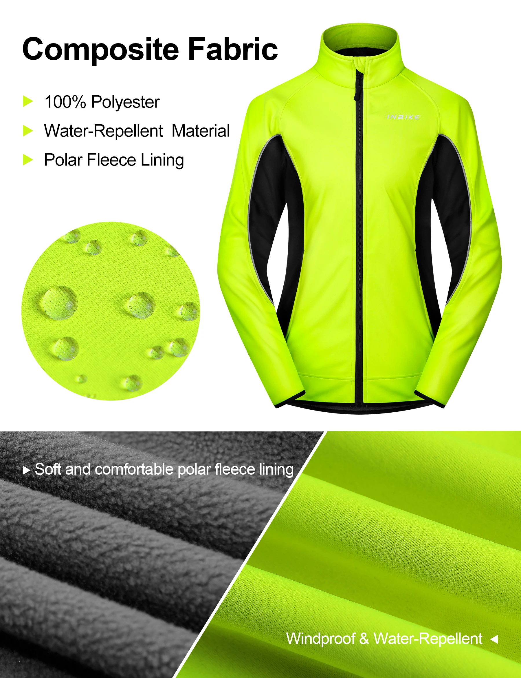 INBIKE Winter Women Cycling Jackets Thermal Fleece Biking Clothes Bicycle Road Bike Windbreaker MTB Reflective Jacket for Women