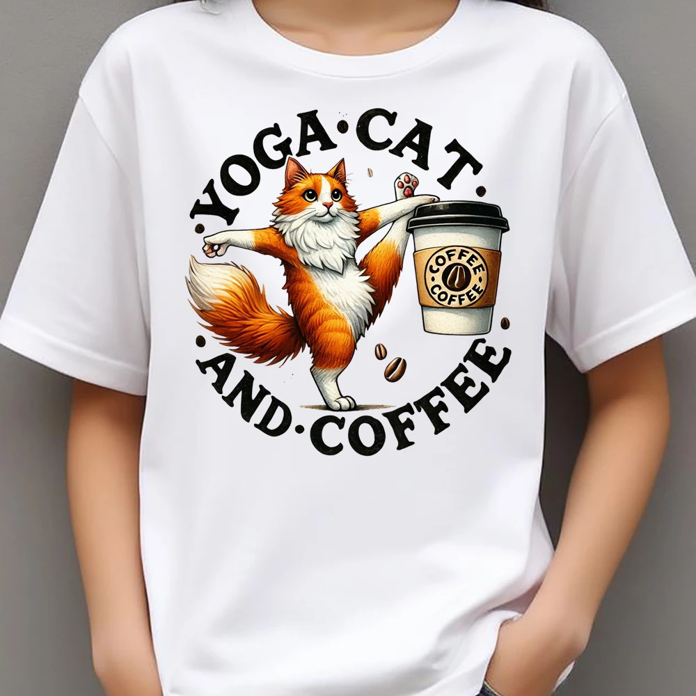 25 سنتيمتر لطيف جميل الحفاظ على الهدوء اليوغا القط الحديد على نقل الحرارة ملصق DTF الحديد على نقل بقع للملابس تي شيرت يزين #4
