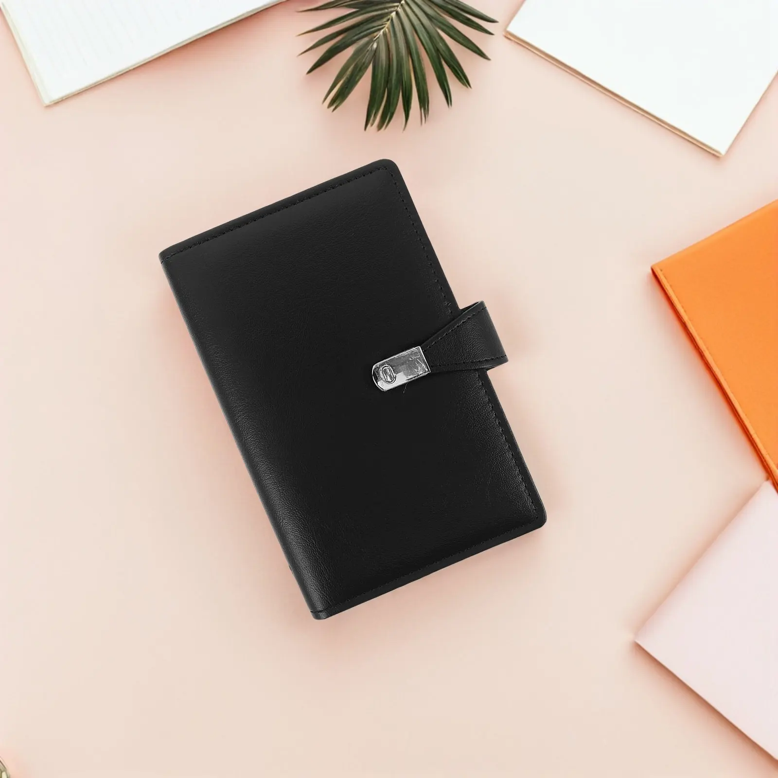 Slim Business Card Holder 150 Capacity PU Binder Folder Black Professional Portable Name Card Case Organizer for Office Travel