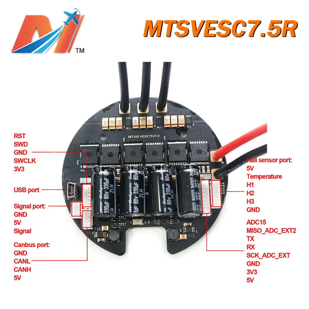 

Maytech MTSPF7.5R VESCTOOL Compatible 50A V7.5 High Voltage Brushed RC ESC for Skateboard Flip 50 Electric Skateboard Scooter