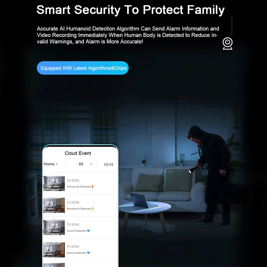 E27 Lamp Surveillance Camera Nachtzicht Full Color Automatische Menselijk Tracking 4Xdigital Zoom 1080P Video Indoor Security Monitor