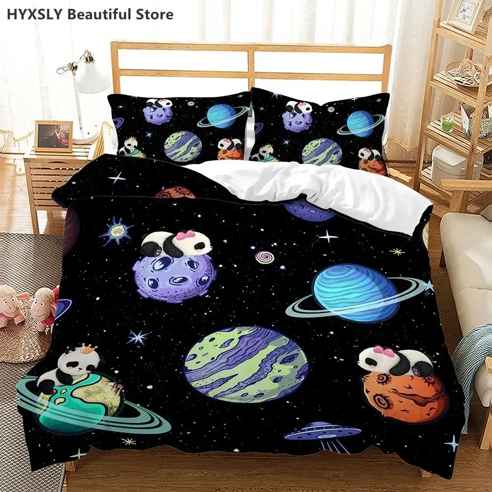 

Planet Universe Themed Kid Bedding Set Planet Pattern Duvet Cover Outer Space Bedding Set Pillowcases Single Double King Queen