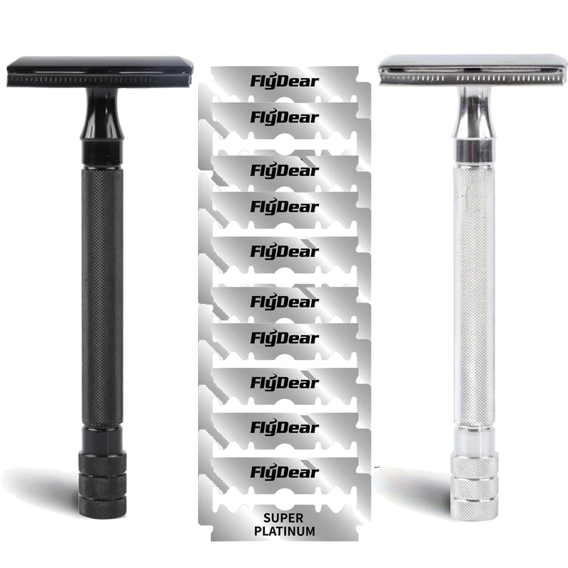 

Safety Shaving Razor With Brush Classic Men Mild Hair Removal Shaver Double Edge Stainless Steel Shaving Blades Shaver Razor