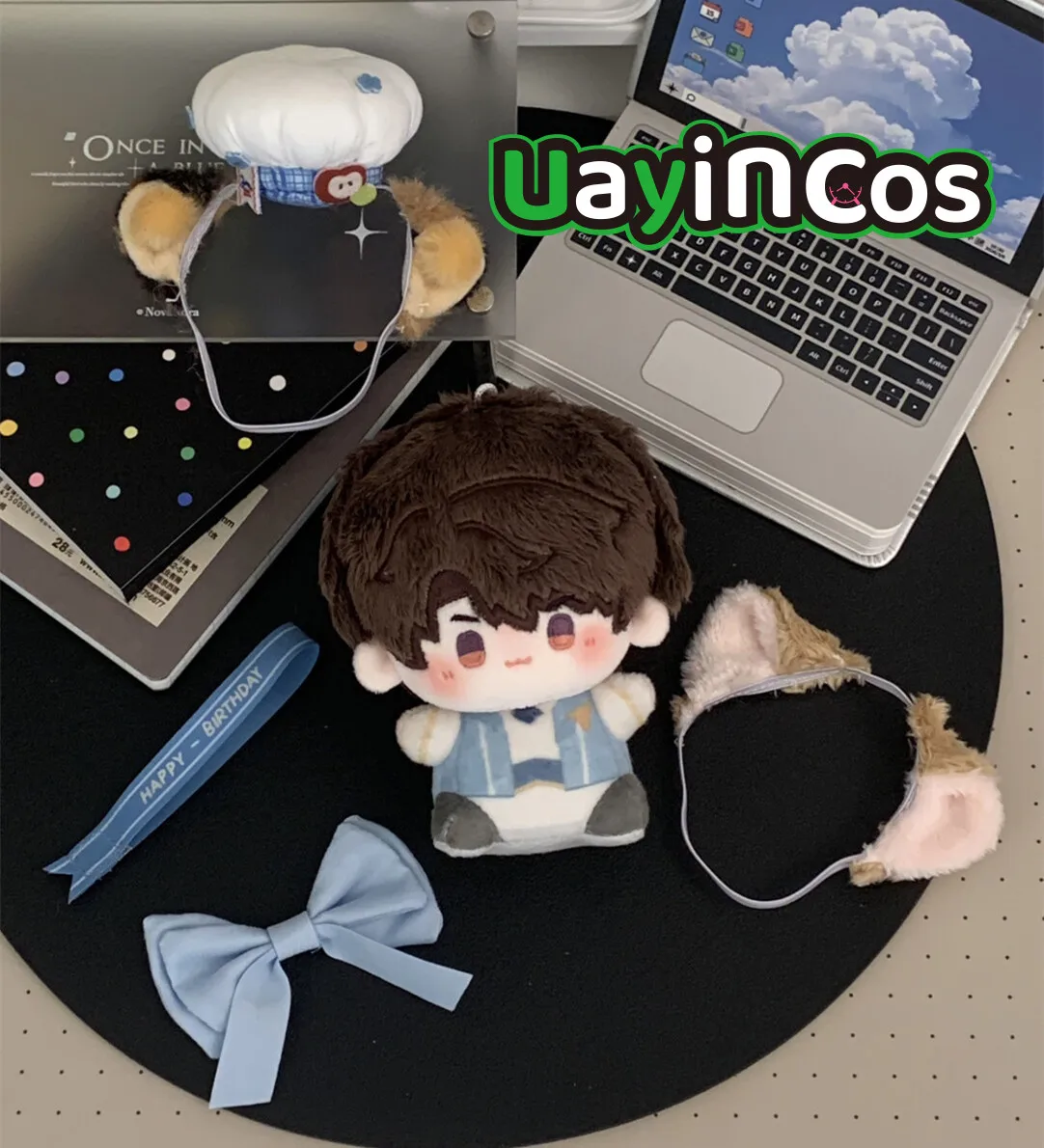 Love and Deepspace Rafayel Sylus Caleb Leopard Ear Chef Hat Beret Stuffed Plushies Doll Clothes Bag Keychain Birthday Cake Anim