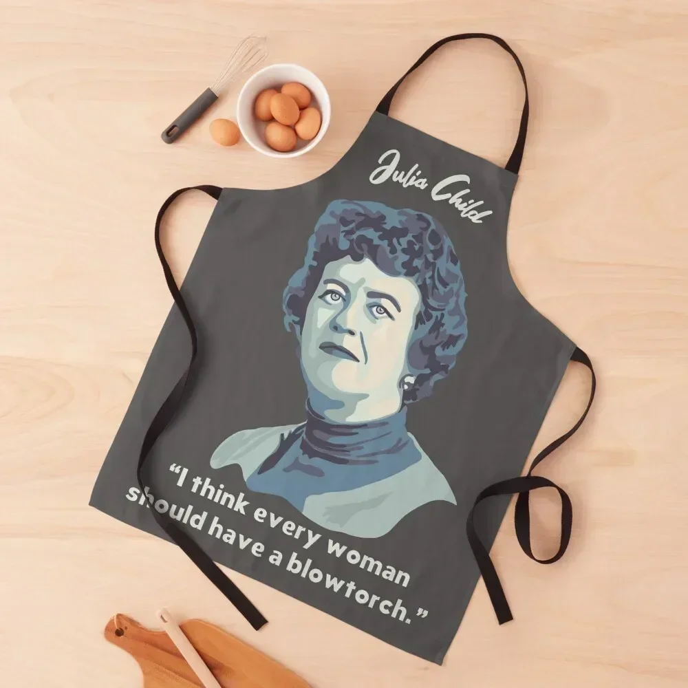 

Julia Child Portrait and Quote Apron Sexy cook wear useful gadgets for home Waterproof Kitchen For Women Apron