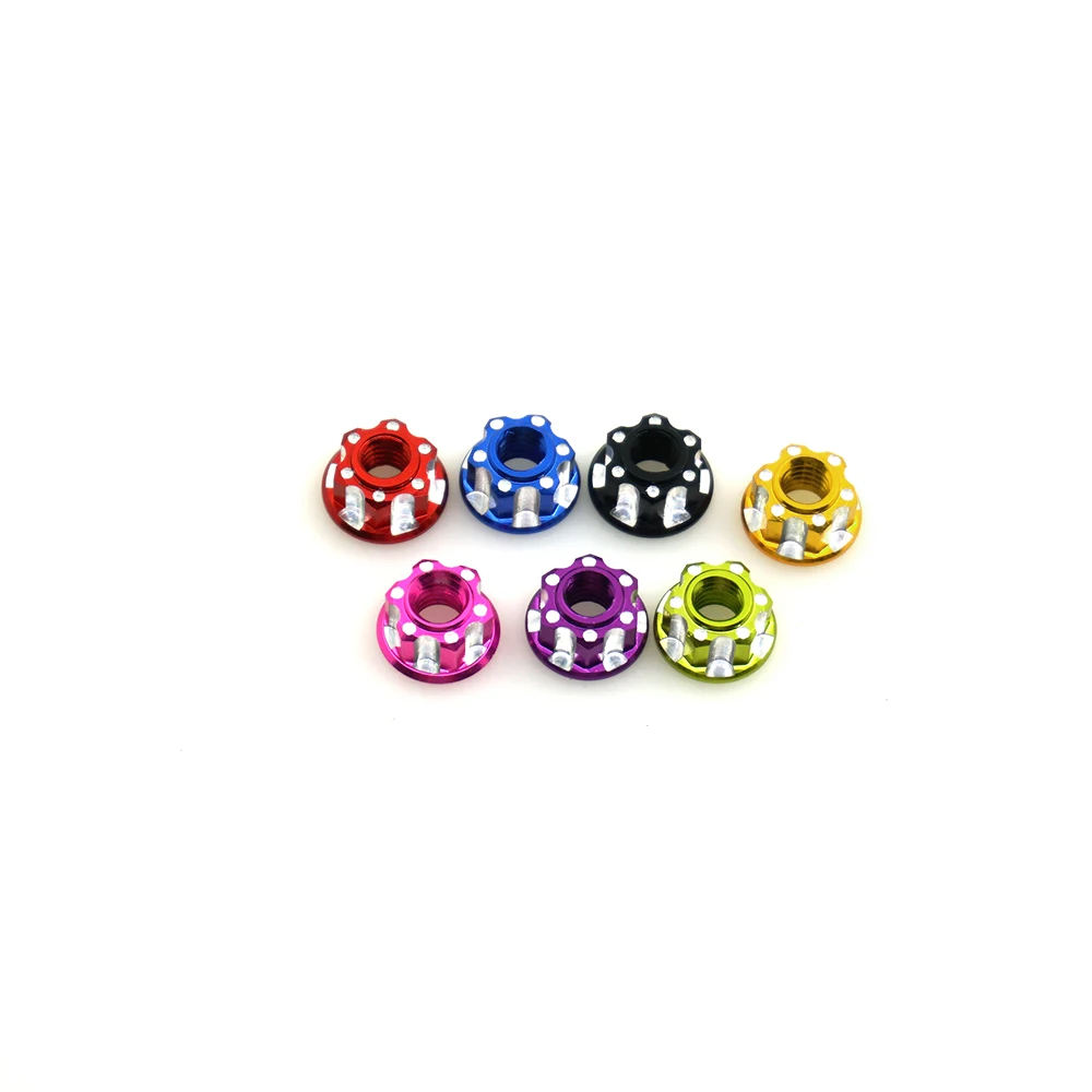 MIBIDAO 4Pcs Aluminium M4 Hex Nut 4mm Wheel Lock Nuts For 1/10 3Racing Sakura D3 D4 RC Car Drift On Road Accessories