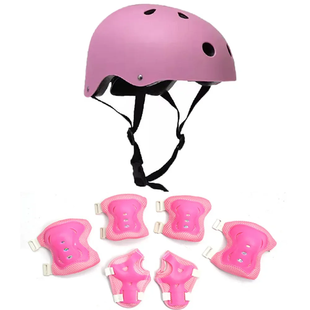 

Children Cycling Protection Kneepads Safety Protection with Helmet Knee Elbow Support Resistant 7 in 1 Sports Accessories