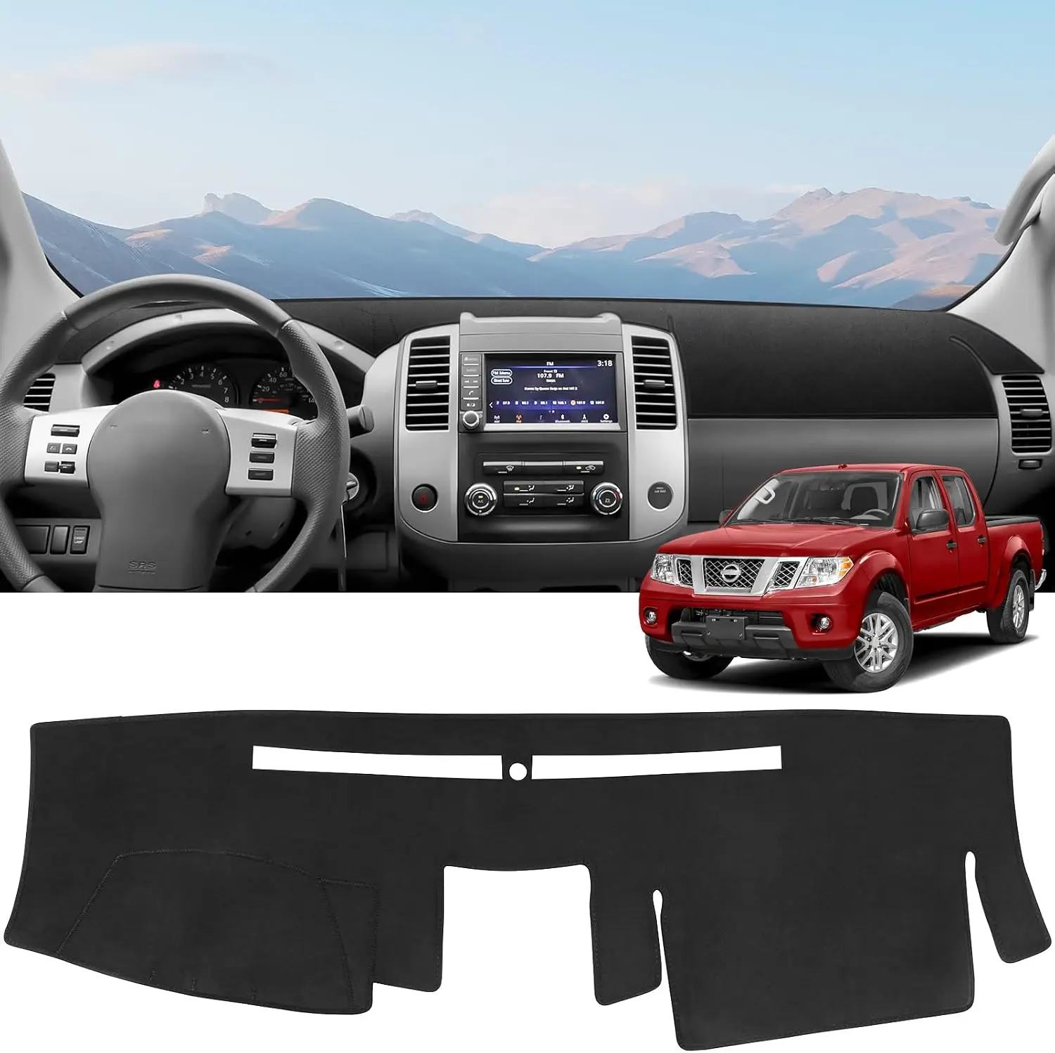 Dash Cover For Nissan Frontier 2005-2021/Xterra 2005-2015 Accessories Flannel Dashboard Cover Dash Mat Sunshield Pad
