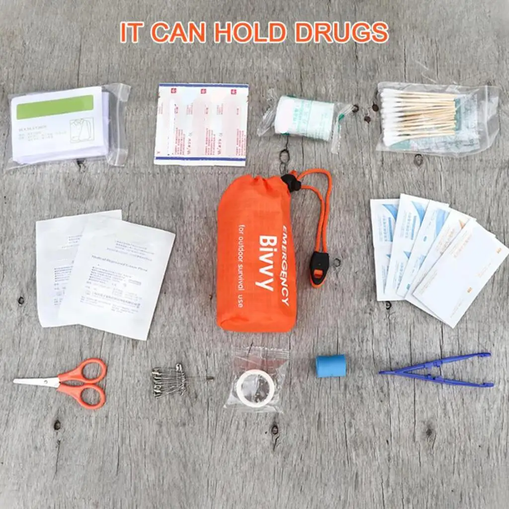 Survival Tool Ditty Bag Durable Polyester Stuff Sack with Whistle for Sleeping Bag Storage Hiking Travel Needs