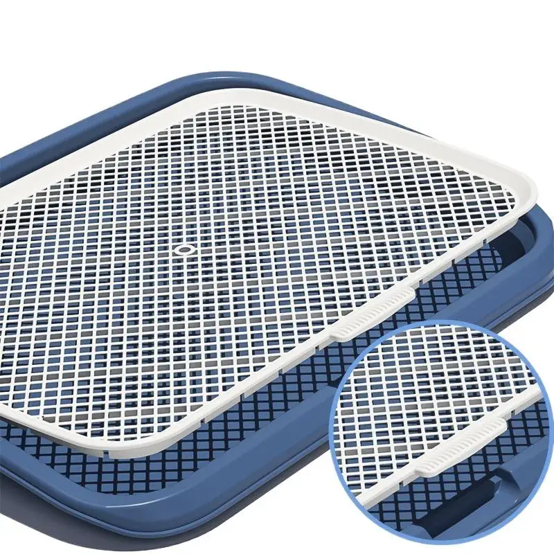 Toilettes d'entraînement de pot pour chien, support de coussin de pipi pour chien en plastique avec filet amovible, plateau de toilette réutilisable pour chien pour animaux de compagnie