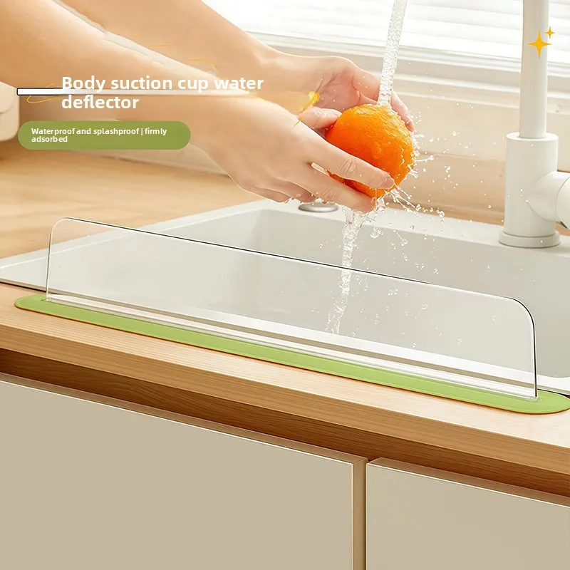 1PC Silicone Splash Guard for Kitchen Sink Suction Cup Water Stop Baffle Drain Filter Sink Countertop Baffle