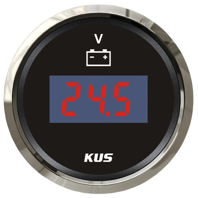 KUS Brand New Digital Voltage Meters 9-32v Black Volt Gauges 12V/24V Voltmeters for Boat Auto Motor Home Bus Truck