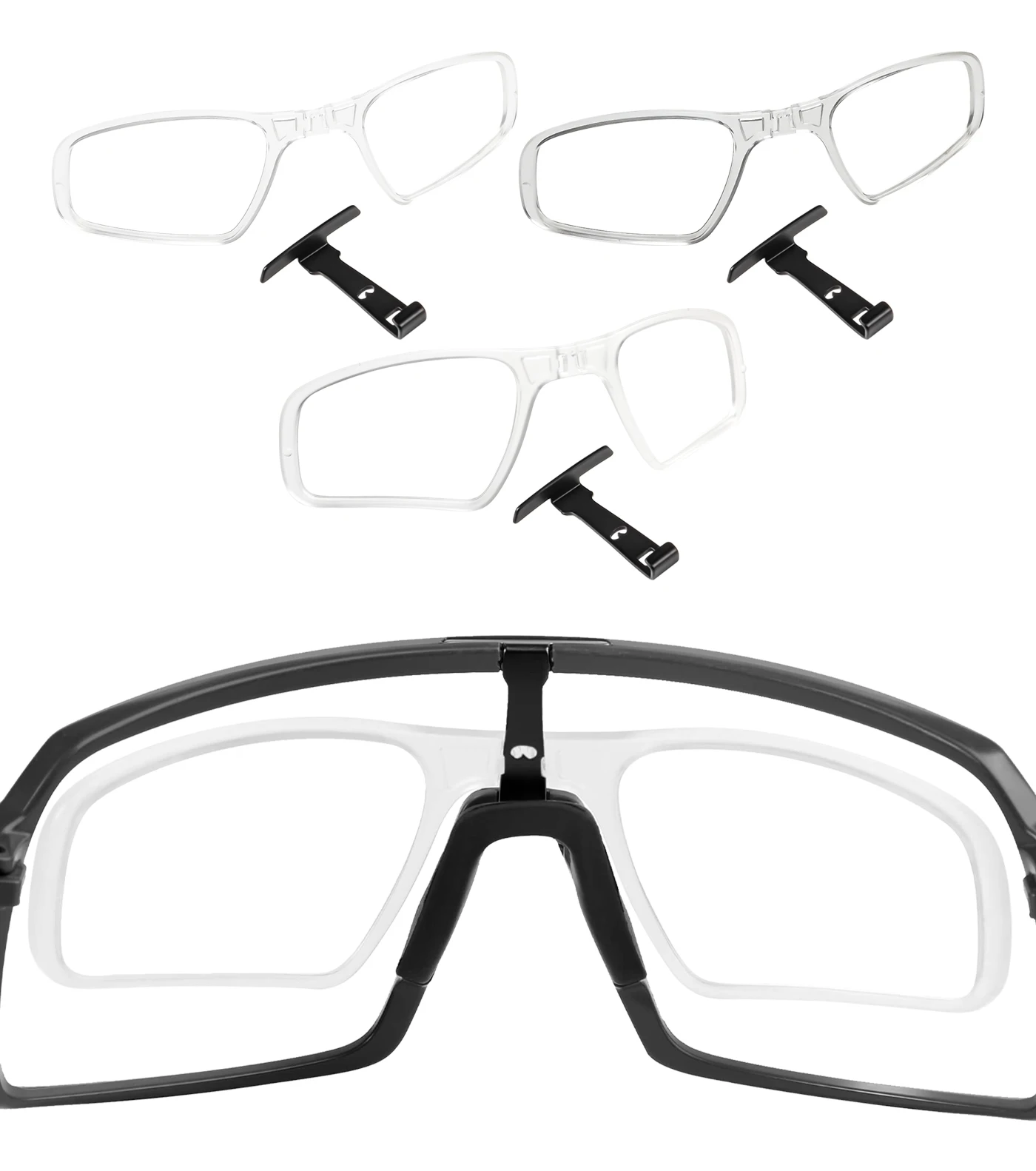 

Insert Clip-On RX Adaptor Lens Carrier with Nose Bridge Hook Wicket for Oakley Sutro Lite OO9463 OO9463A OO9465 OO9496