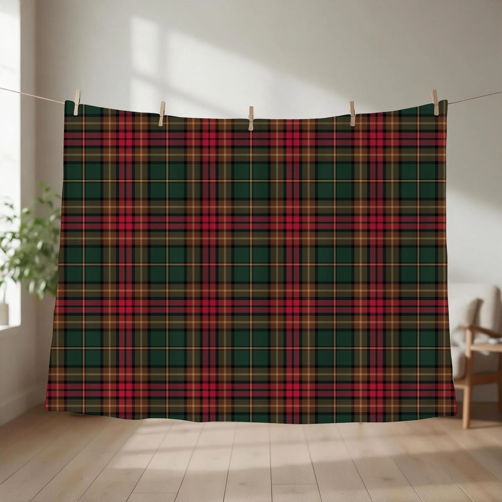 County Cavan Irish Tartan Throw Blanket couch cozy soft plush fuzzy picnic outdoor blanket