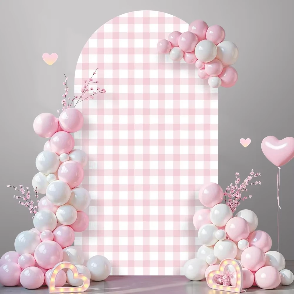 Pink Arch Backgrounds for Photographs Pink Bow Gender Reveal Baby Shower Girls Birthday Party Decoration Kids Portrait Backdrop