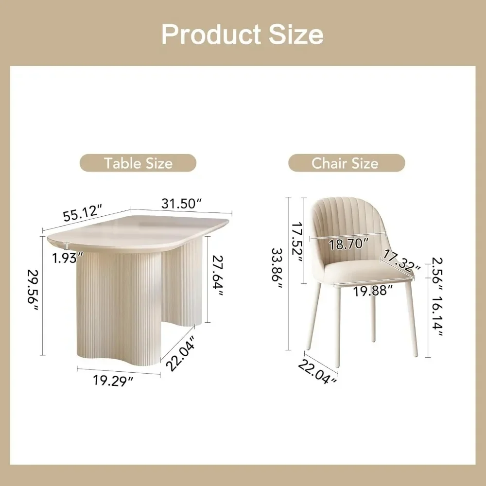 Dining Table Set with 4 Chairs, Modern Kitchen Table Set, Indoor Dining Table for Kitchen, Bar, Living Room, Breakfast Nook image 2