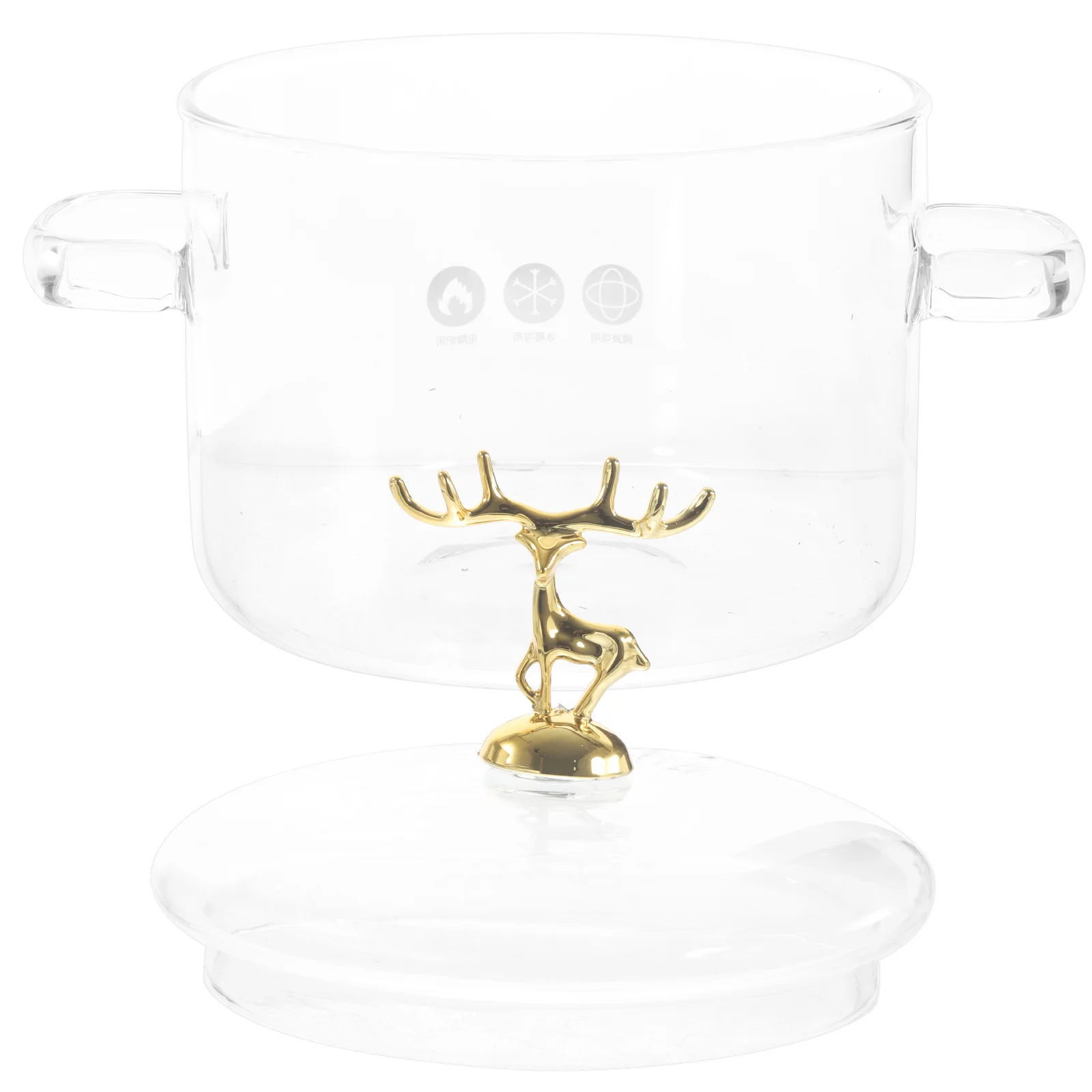 

Heat Resistant Glass Stew Pot Borosilicate Material Double Ear Lid Clear Cooking Process Noodle Soup Pot Home Heat Resistant